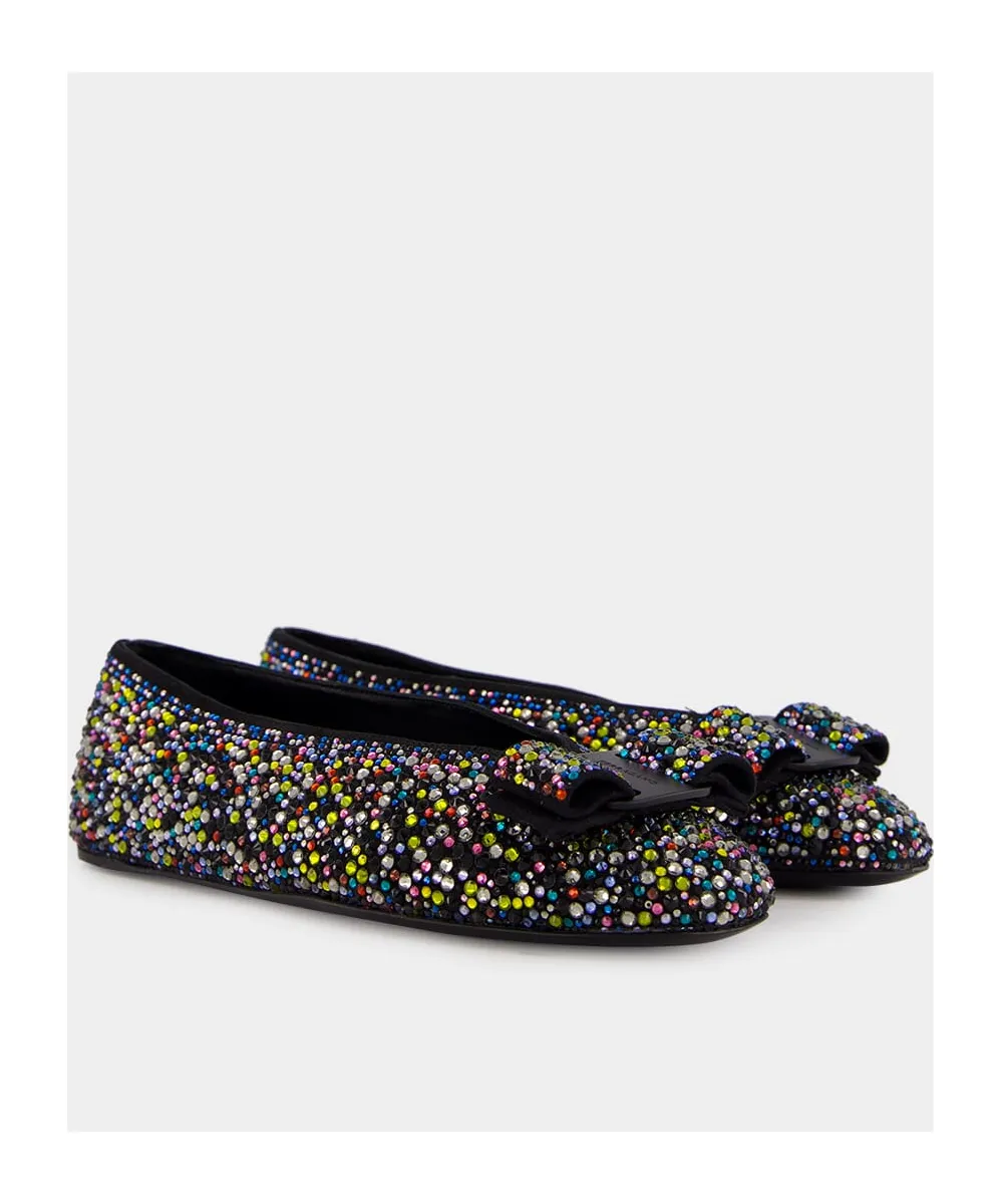 Ferragamo Vara Bow Embellished Ballet Flats