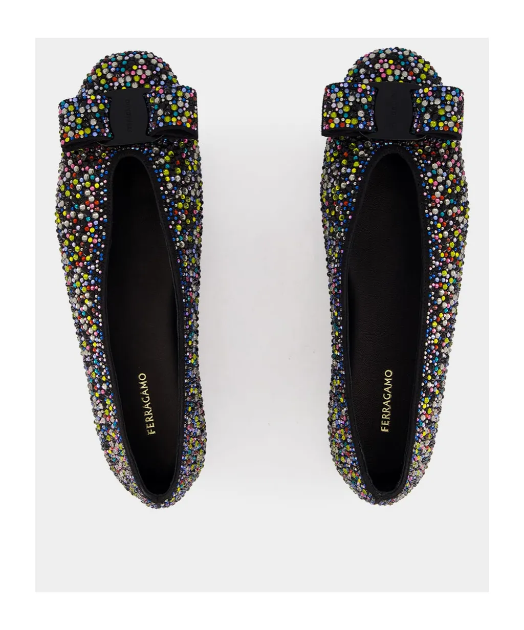 Ferragamo Vara Bow Embellished Ballet Flats