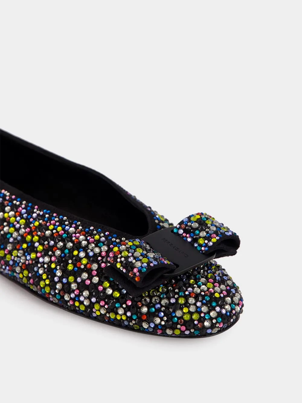 Ferragamo Vara Bow Embellished Ballet Flats