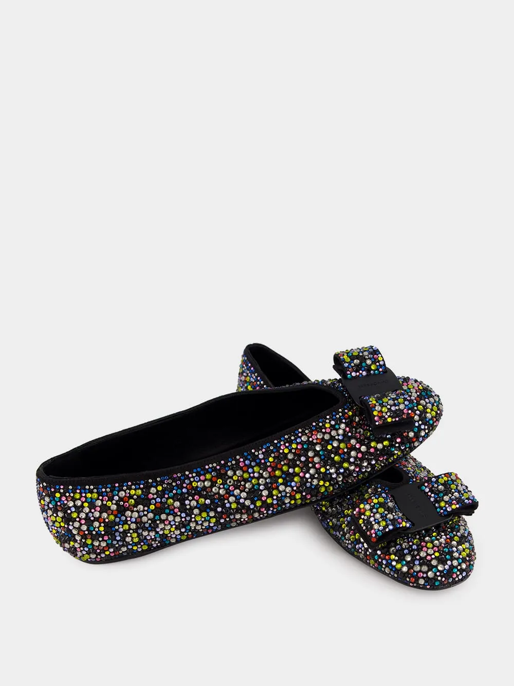 Ferragamo Vara Bow Embellished Ballet Flats