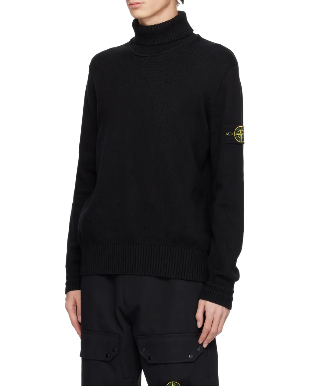 Stone Island Logo Patch Roll Neck Jumper