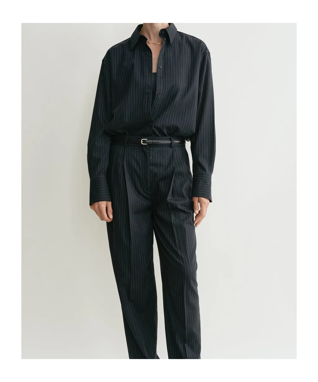 Totme Pleat Detailed Pinstriped Trousers