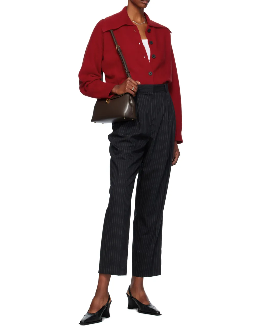 Totme Pleat Detailed Pinstriped Trousers