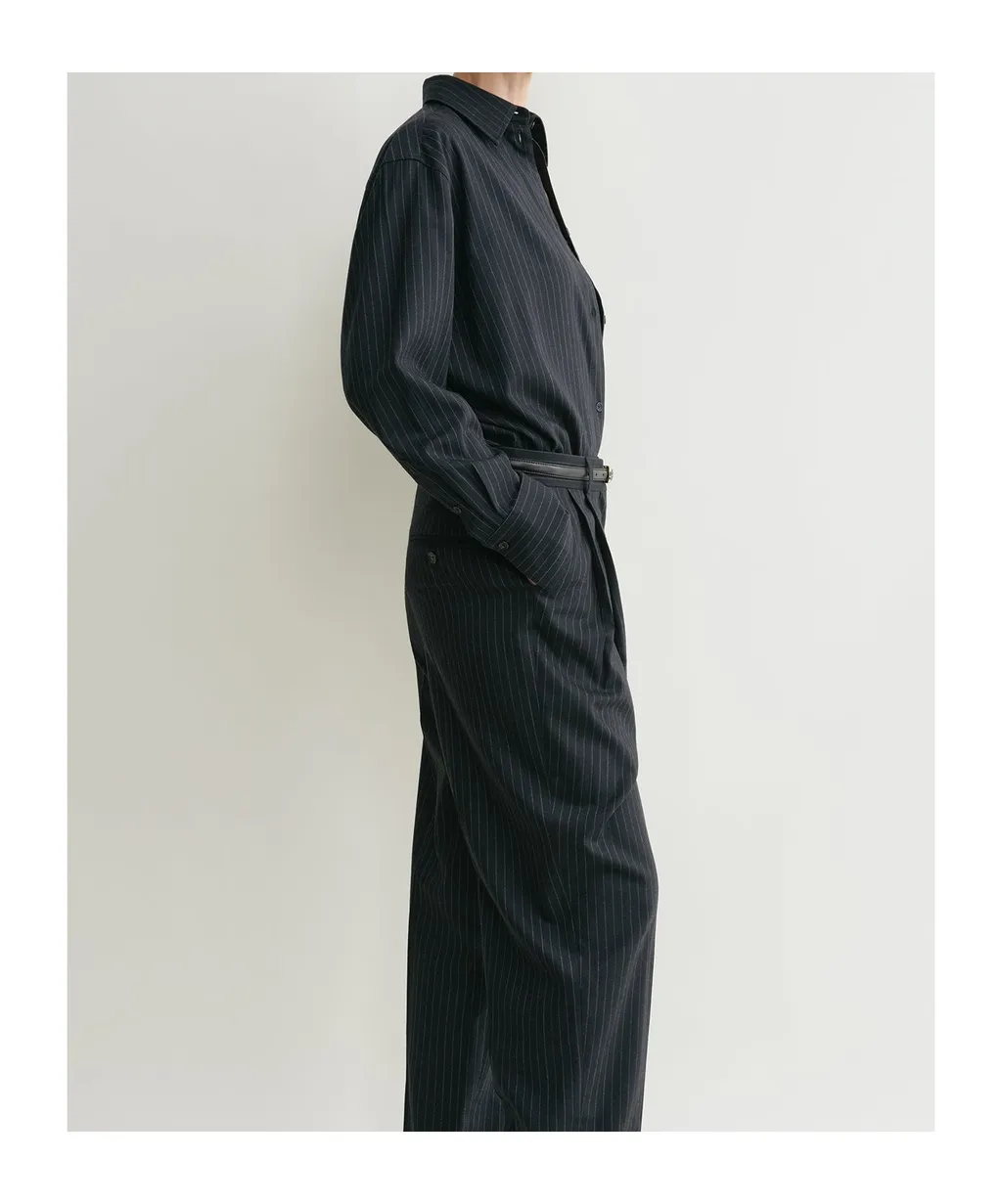 Totme Pleat Detailed Pinstriped Trousers