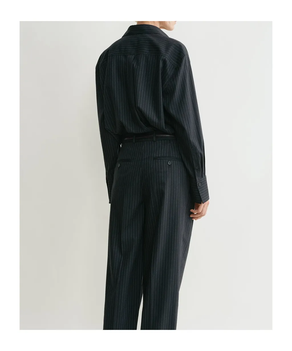 Totme Pleat Detailed Pinstriped Trousers
