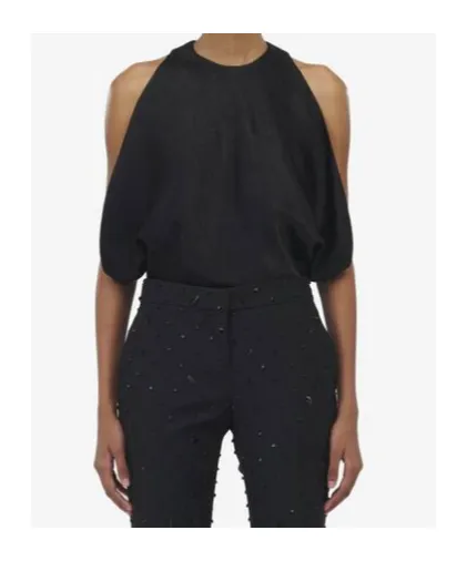 Alexander Mcqueen Draped Crewneck Armhole Top