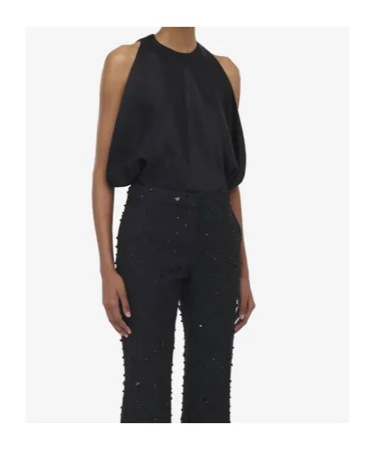 Alexander Mcqueen Draped Crewneck Armhole Top