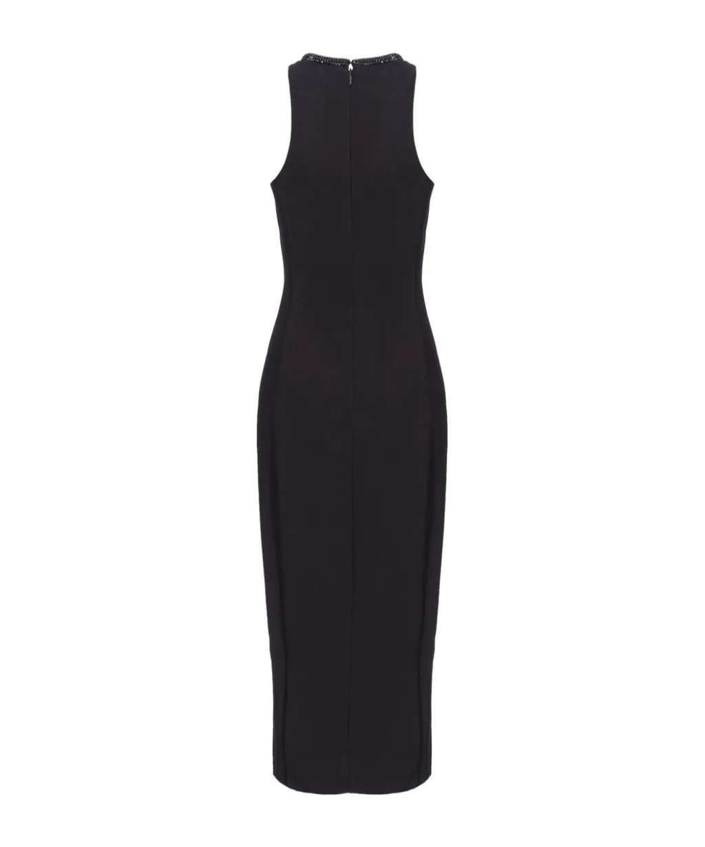Pinko Embellished Neckline Sheath Dress