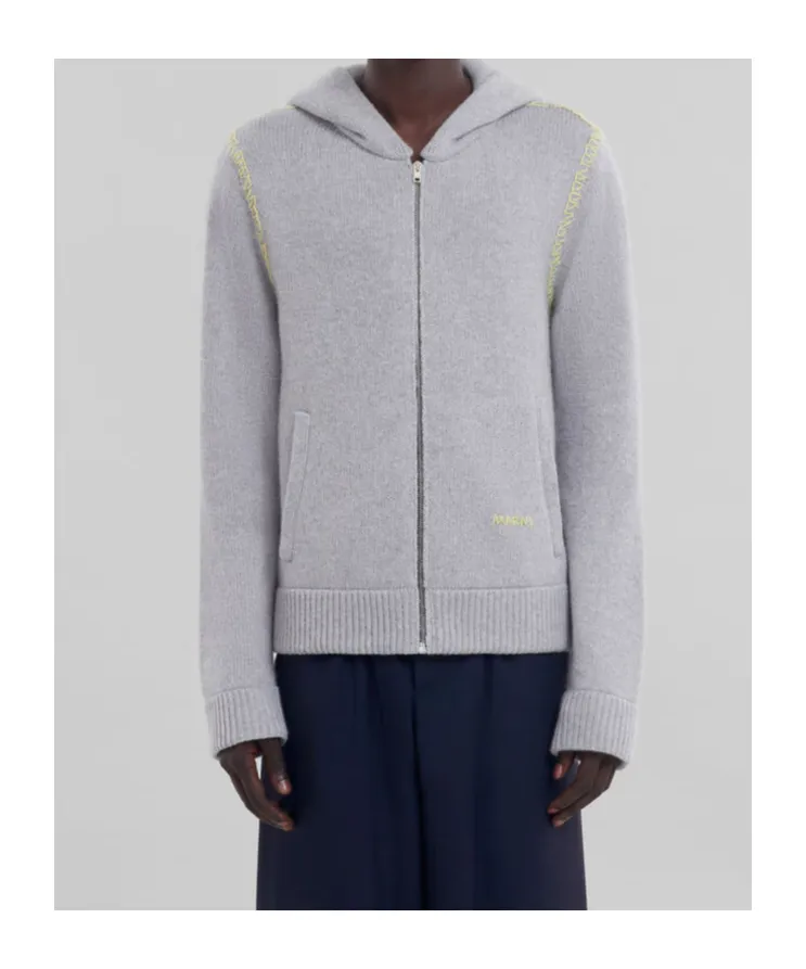 Marni Logo Embroidered Zipped Cardigan