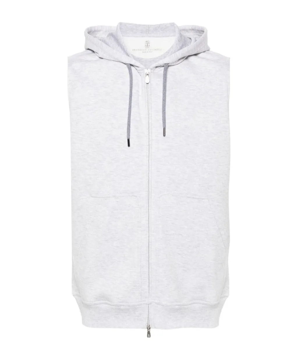 Brunello Cucinelli Drawstring Sleeveless Hoodie