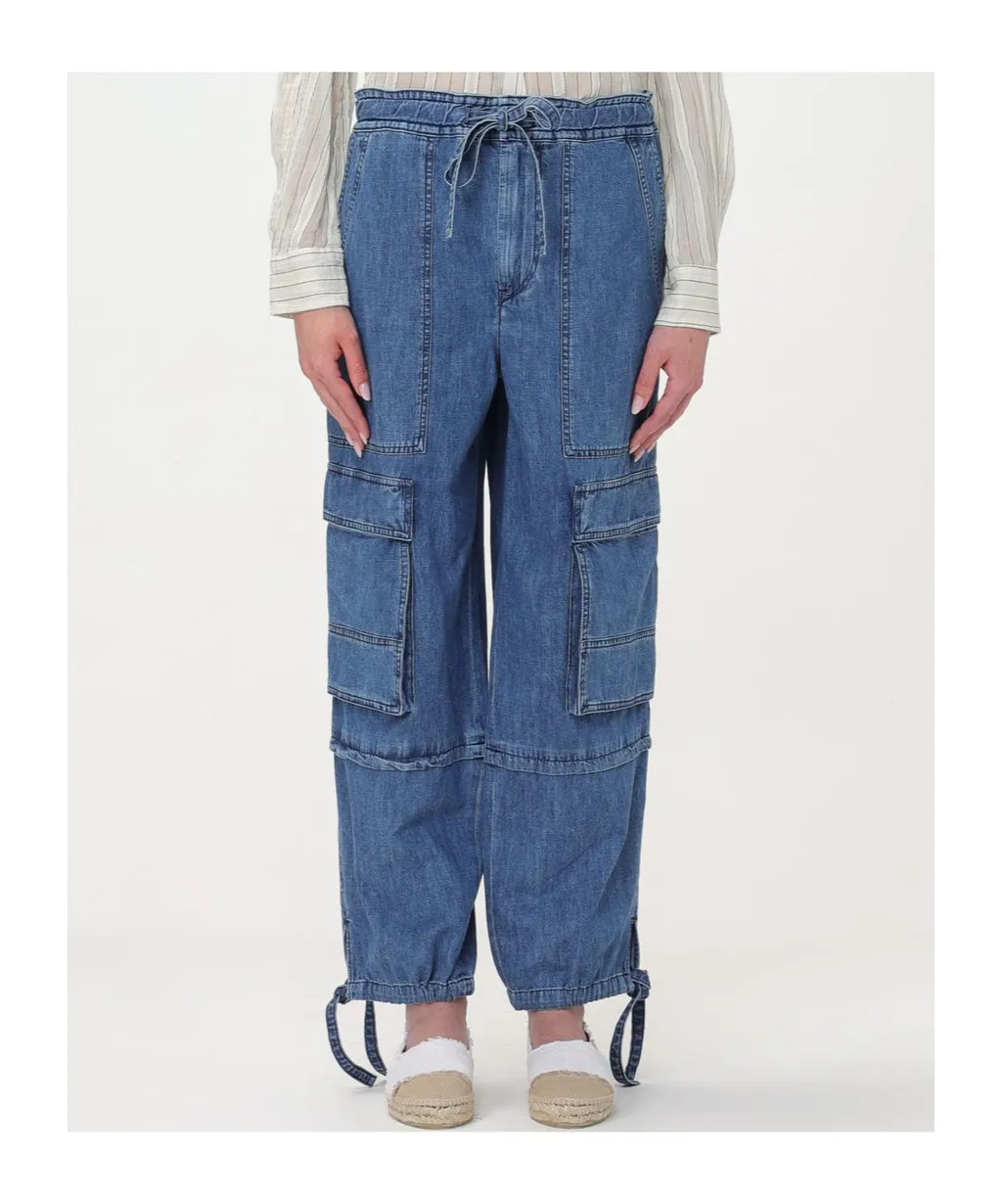 Drawstring Workwear Denim Pants