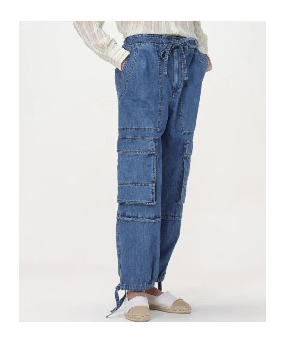 Drawstring Workwear Denim Pants