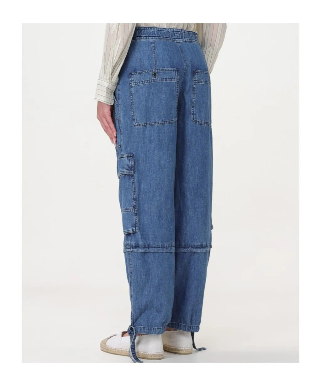 Drawstring Workwear Denim Pants