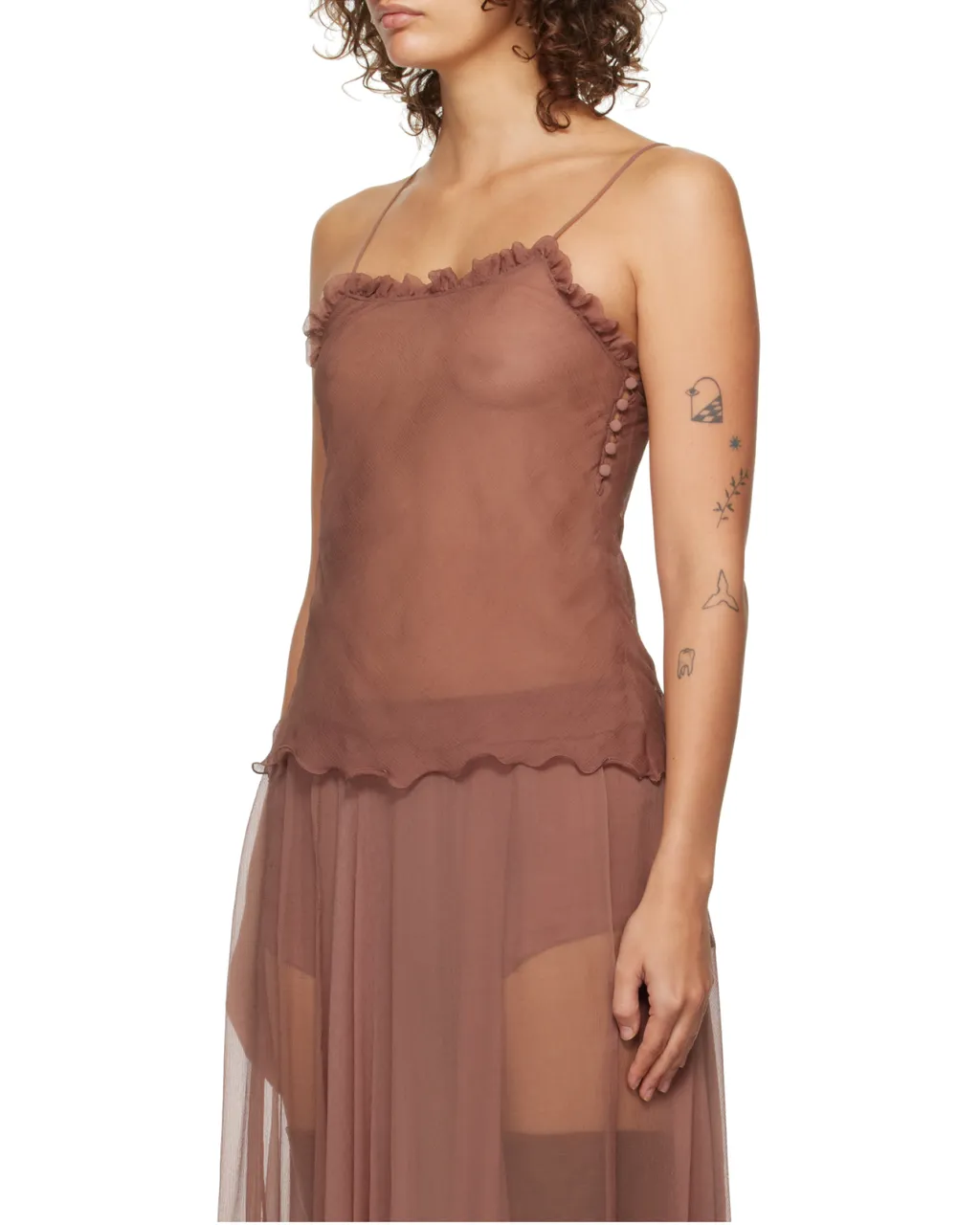Chloé Ruffled Tulle Tank Top
