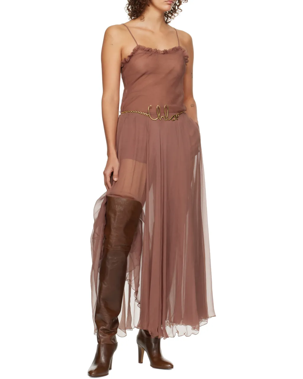 Chloé Ruffled Tulle Tank Top