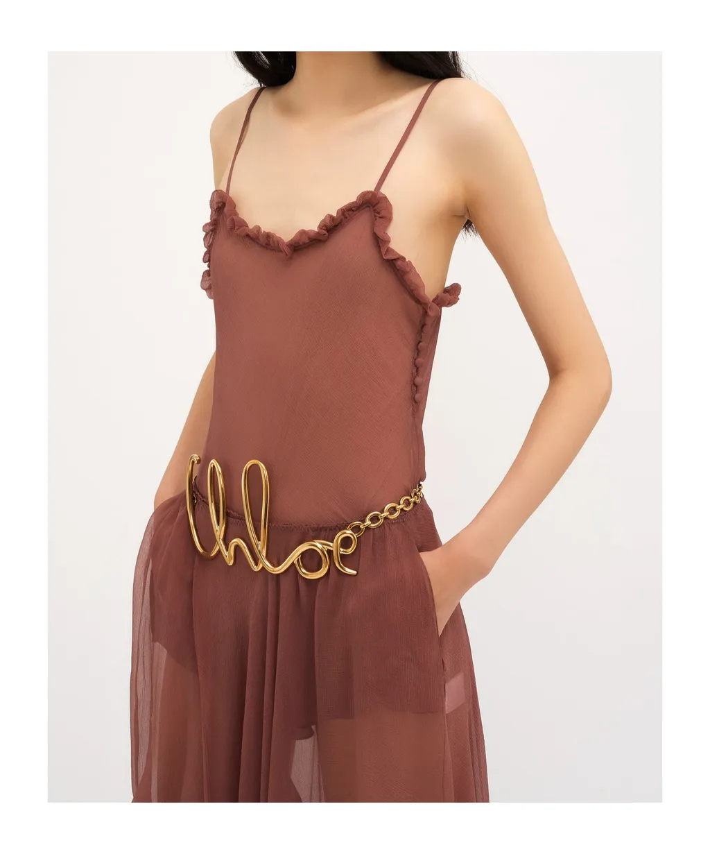 Chloé Ruffled Tulle Tank Top