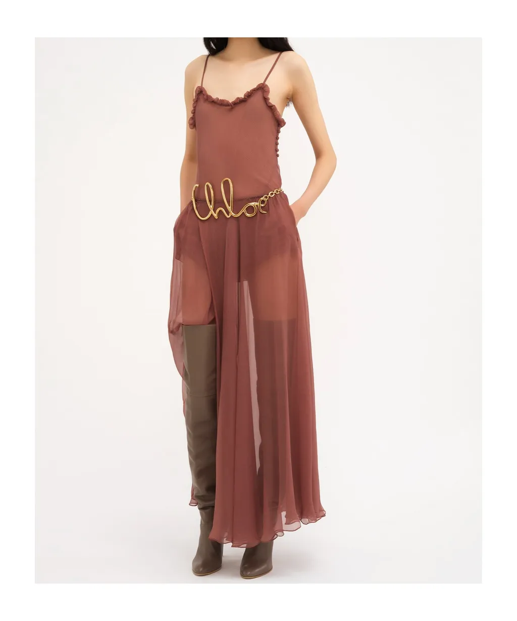 Chloé Ruffled Tulle Tank Top