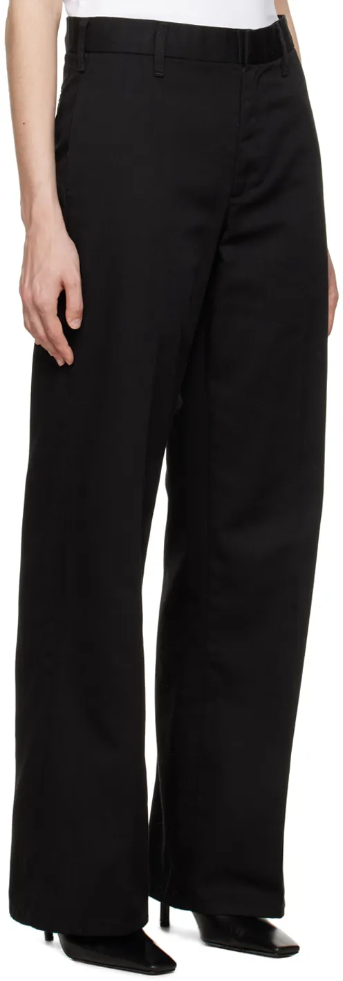 Wide Leg Low-Rise Trousers