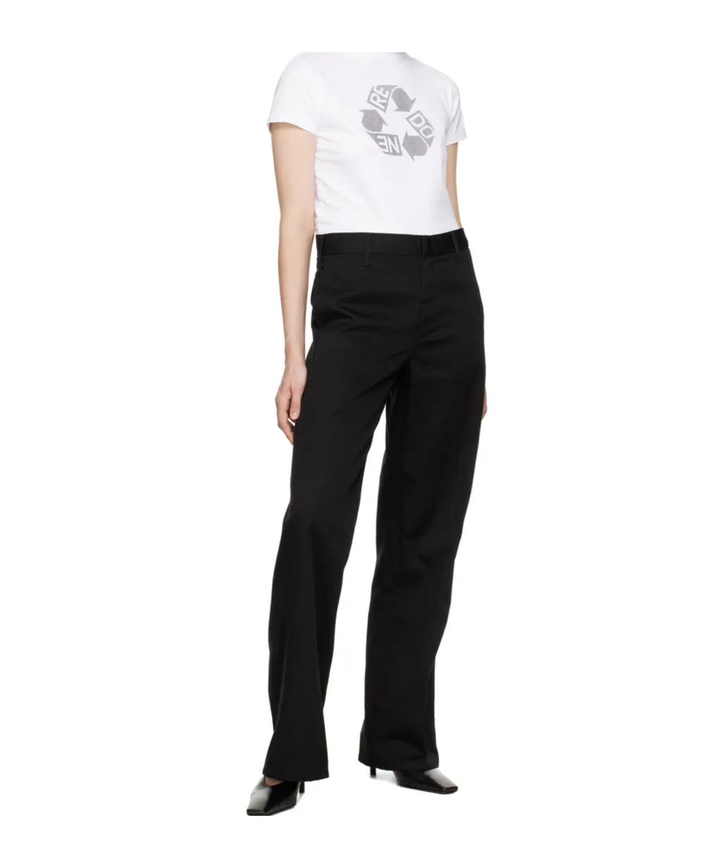 Wide Leg Low-Rise Trousers