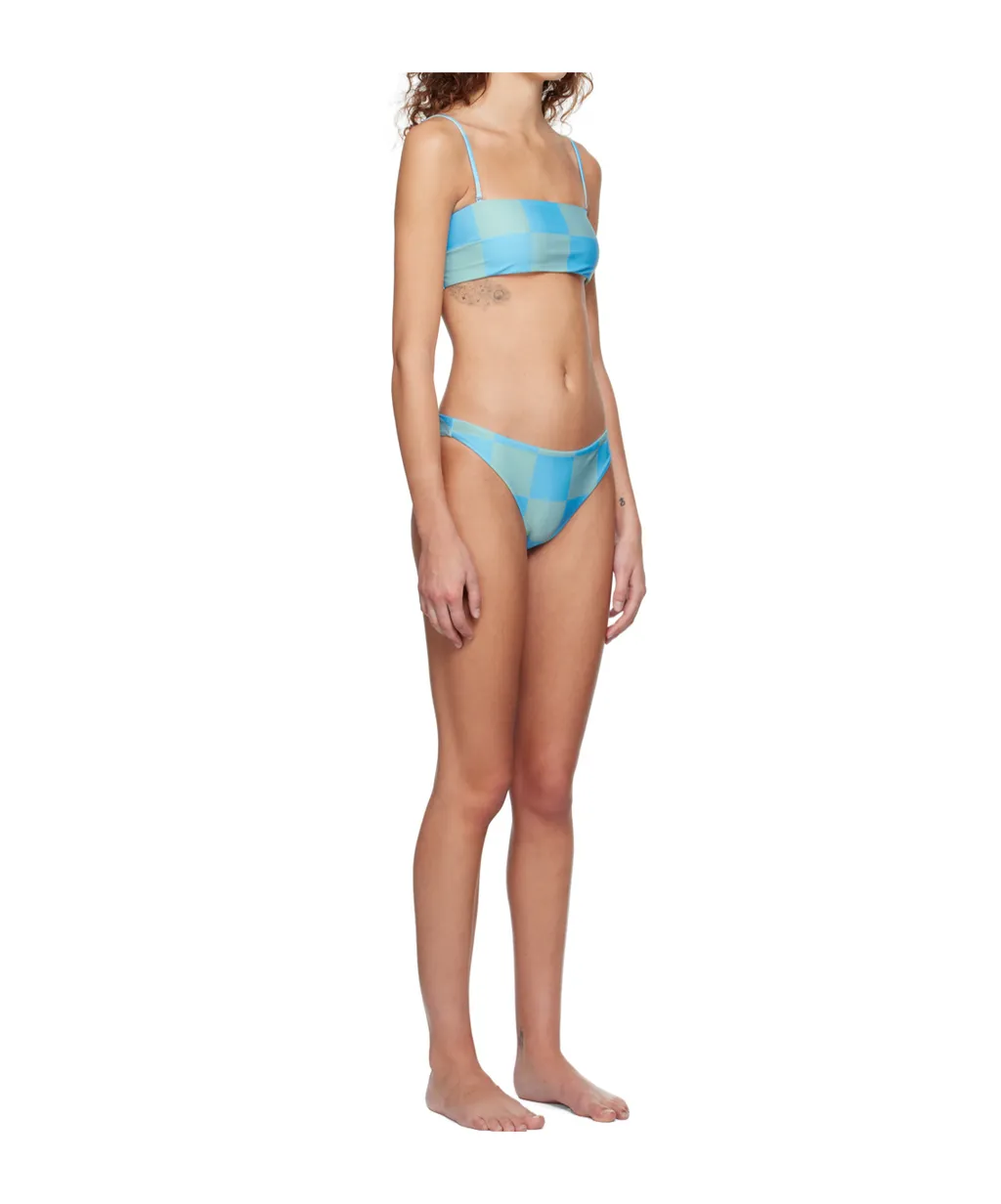 Check Print Bikini Set