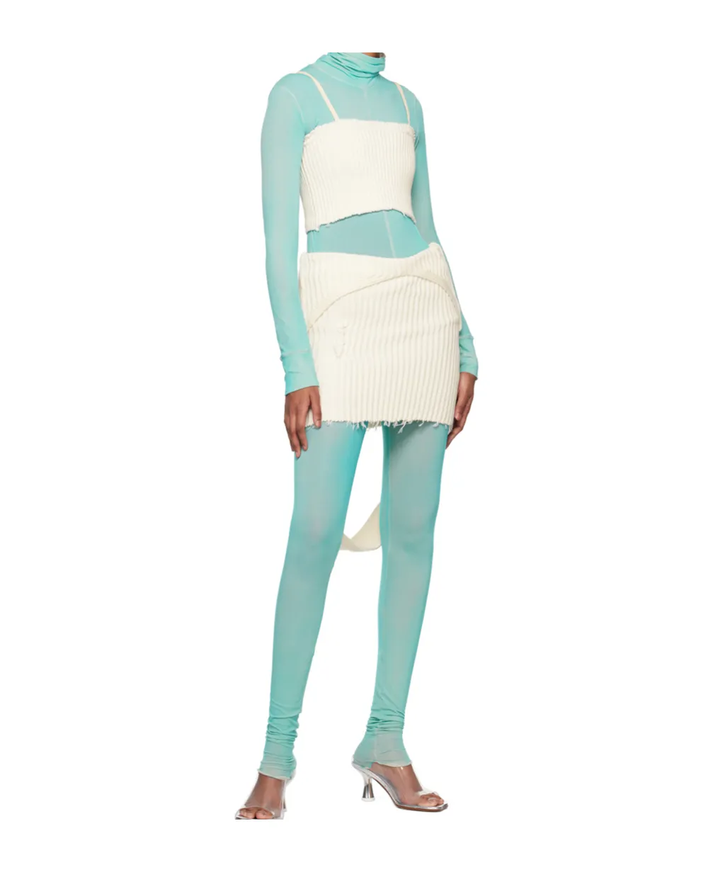 Semi-Transparent Stretch Knit Leggings