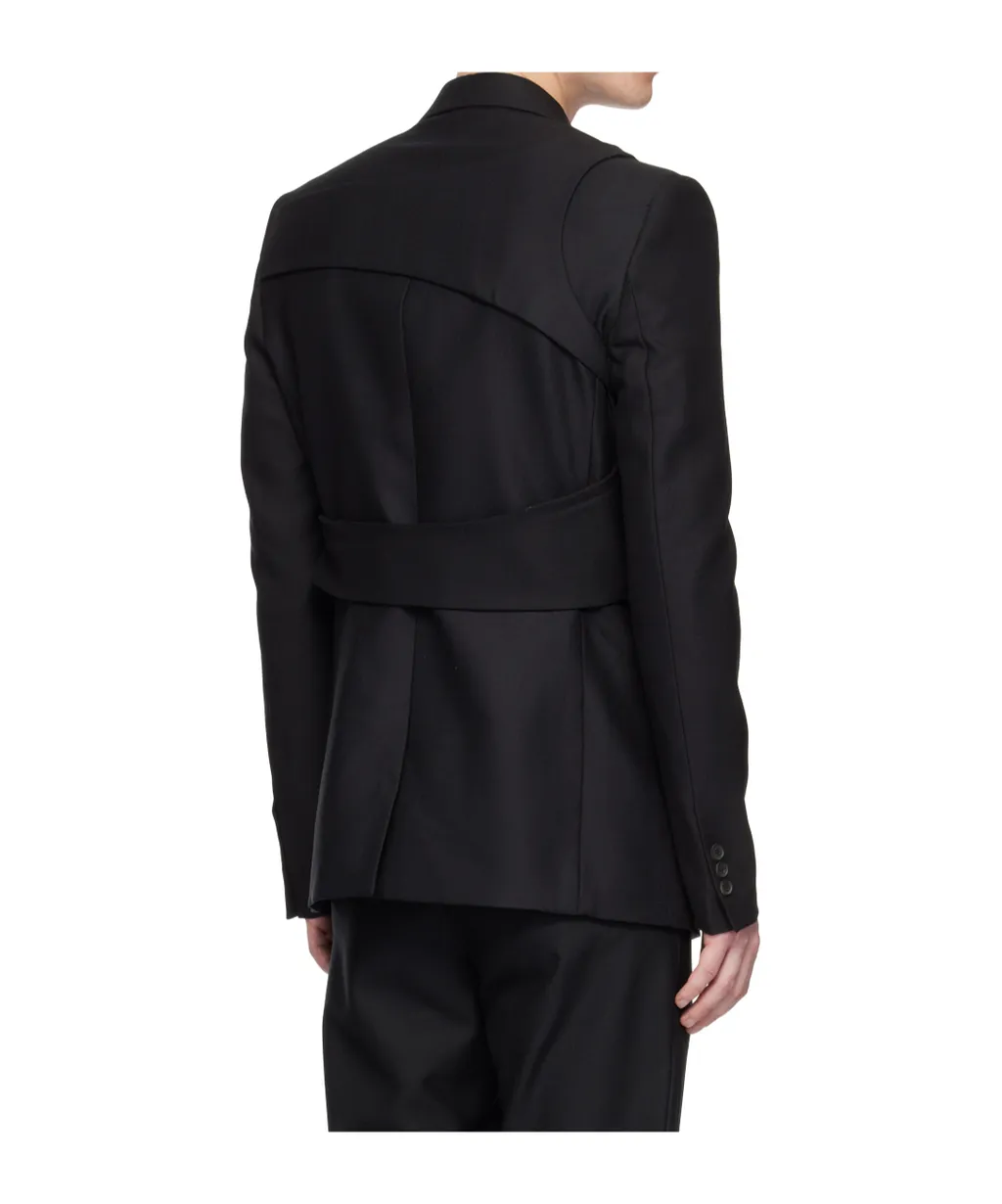 Carabiner-Detail Striped Blazer