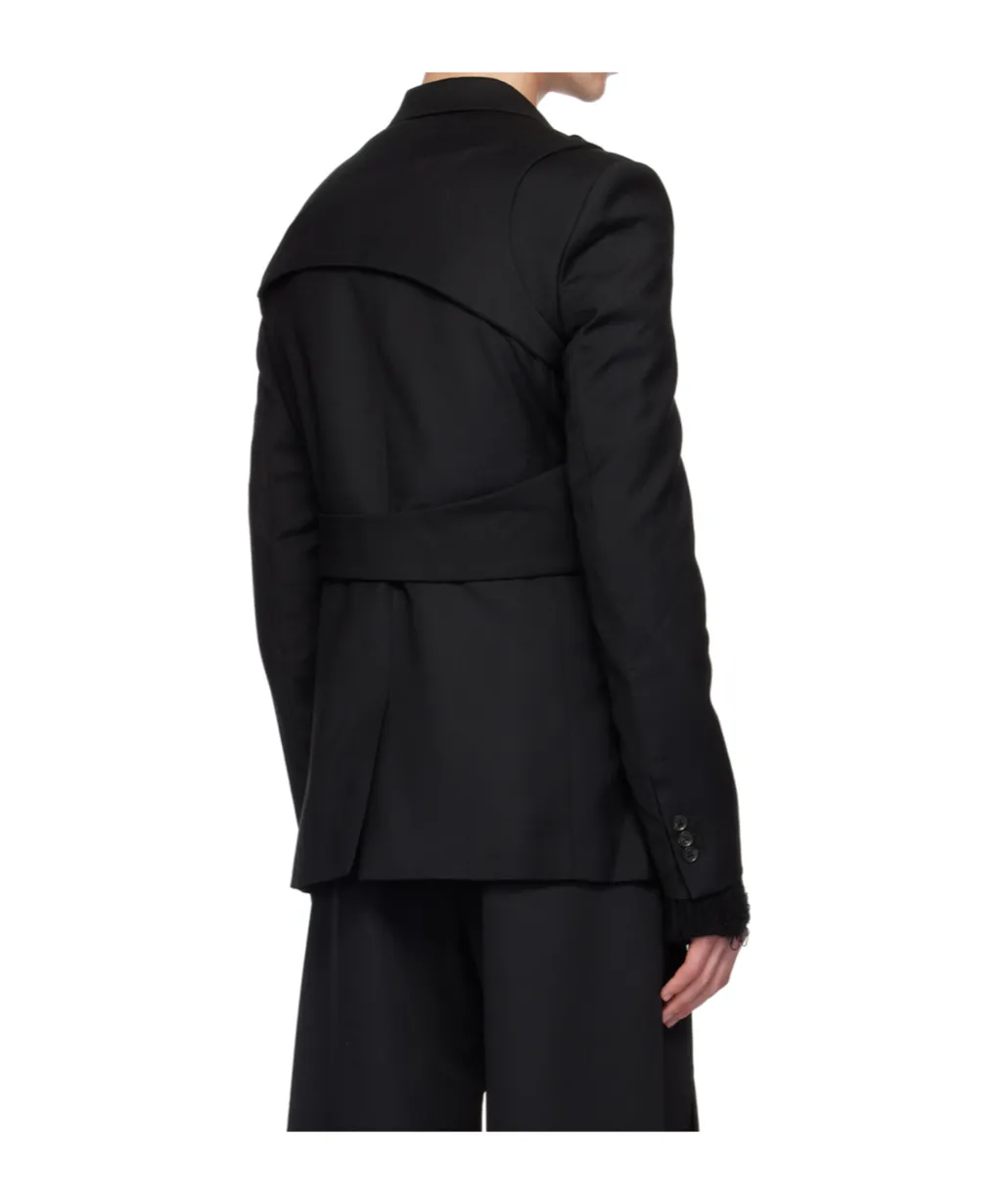 Carabiner-Detail Striped Blazer