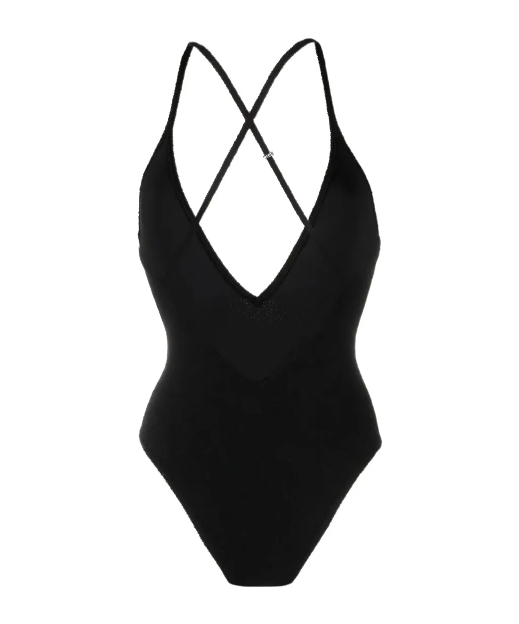 The Attico Crossover Strap One-Piece Swimsuit