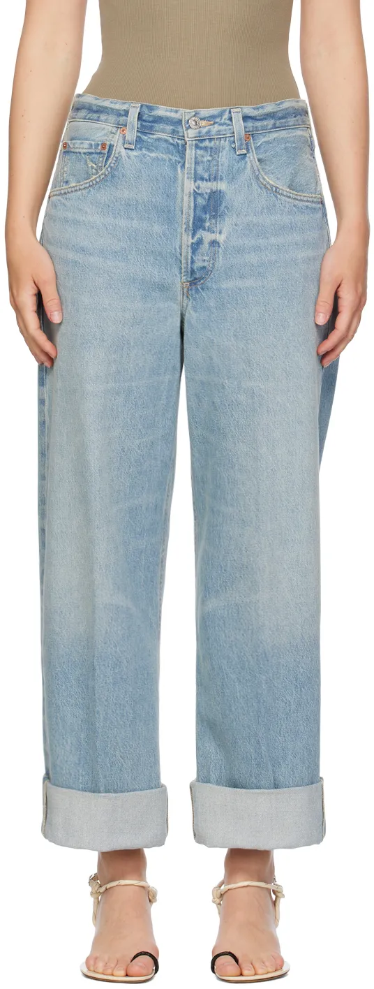 Denim Trousers With Belt Loops