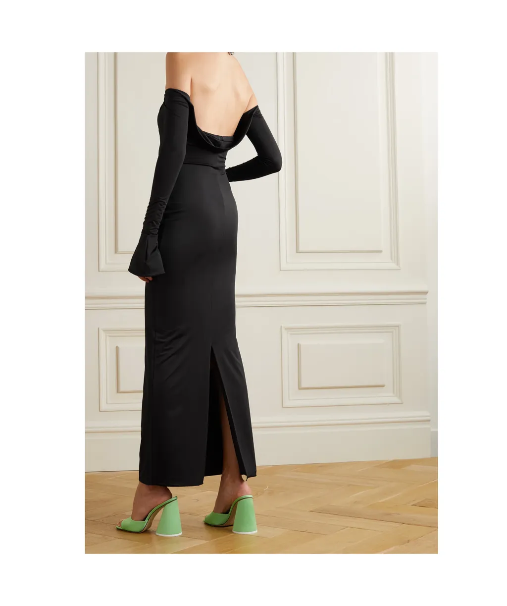 Salm Off-Shoulder Halterneck Maxi Dress