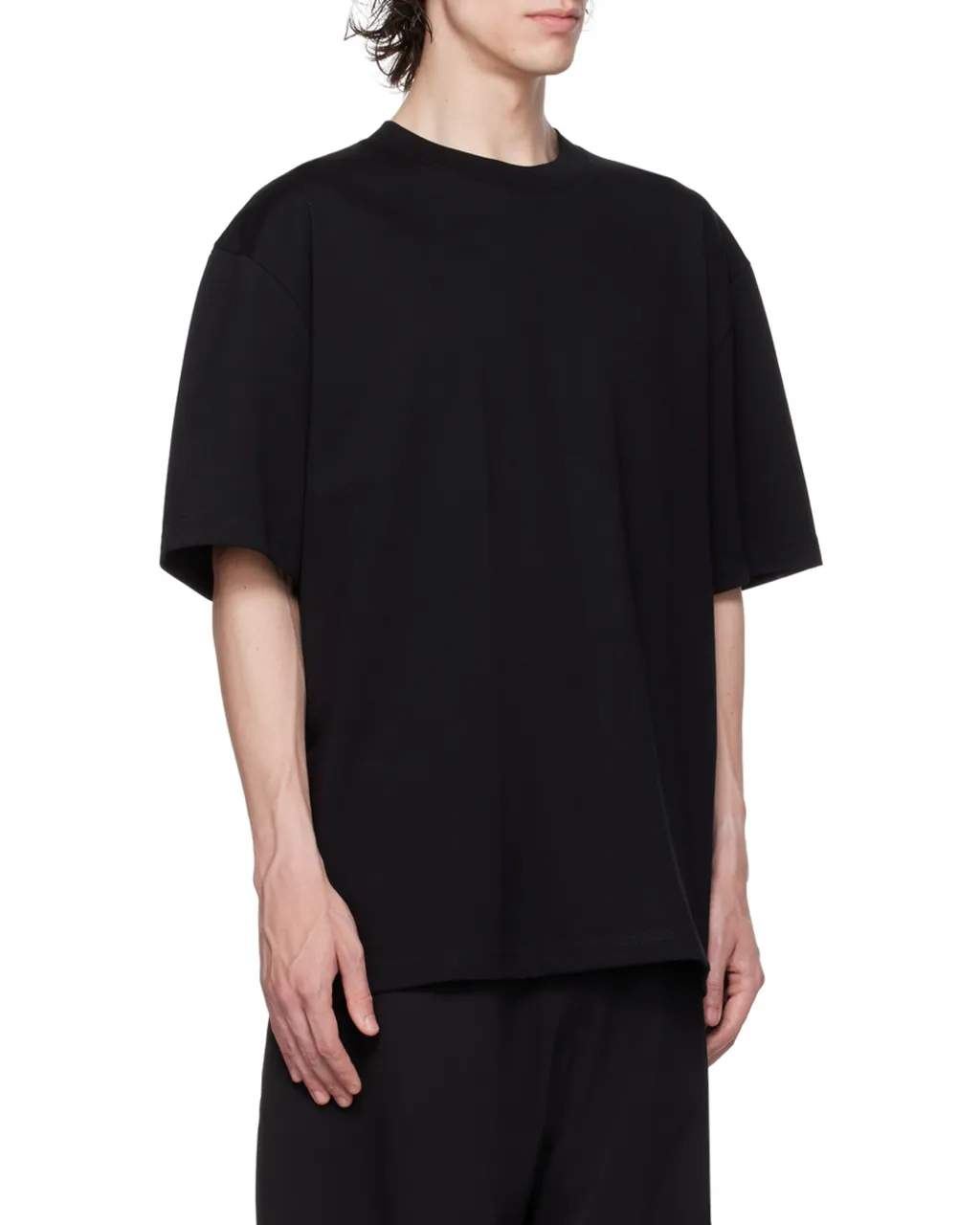 Studio Nicholson Lay Logo Detailed Crewneck T-Shirt