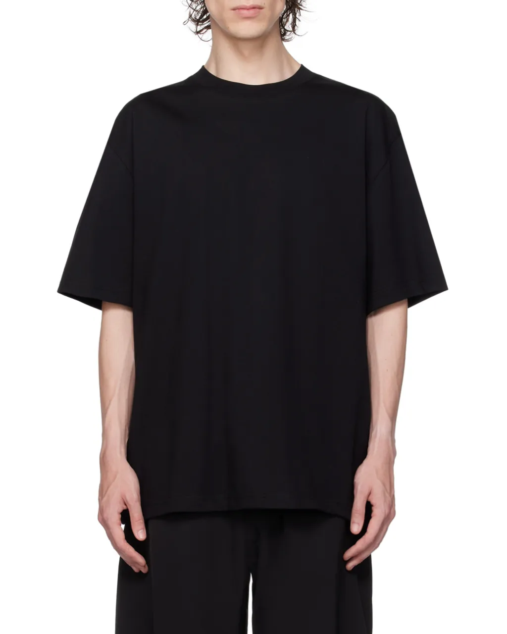 Studio Nicholson Lay Logo Detailed Crewneck T-Shirt