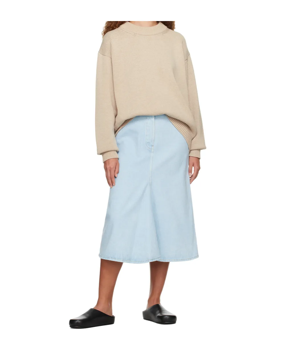 A-Line Denim Cotton Skirt