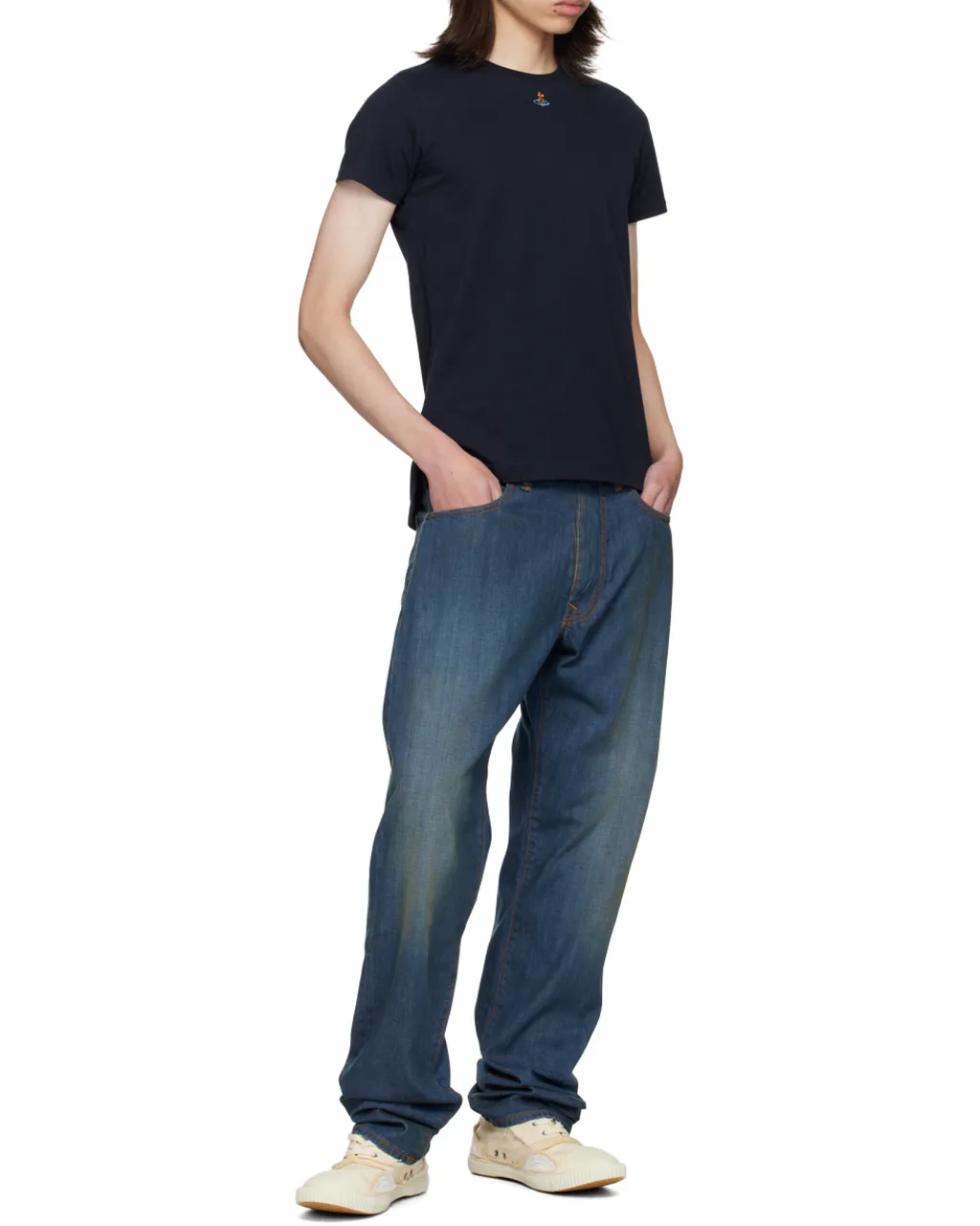Orb Logo-Embroidery Cotton T-Shirt
