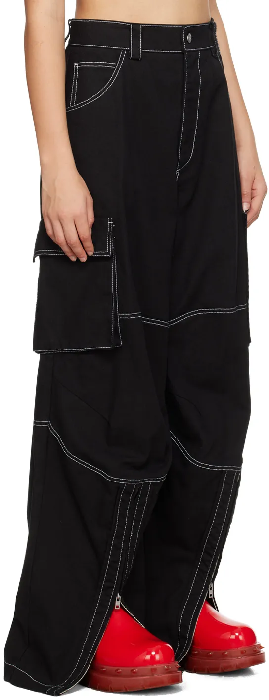 Contrast-Stitch Biker Pants