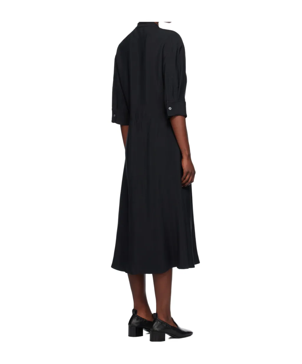 Pleat-Detailing Twill Dress