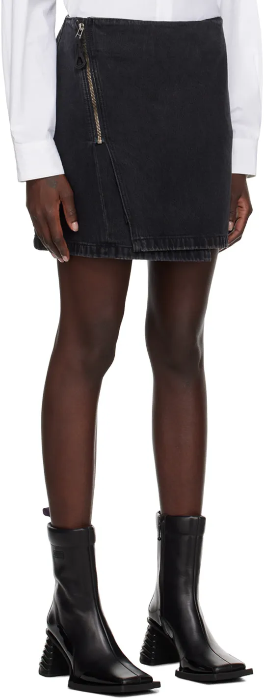 Black Rogue Denim Miniskirt