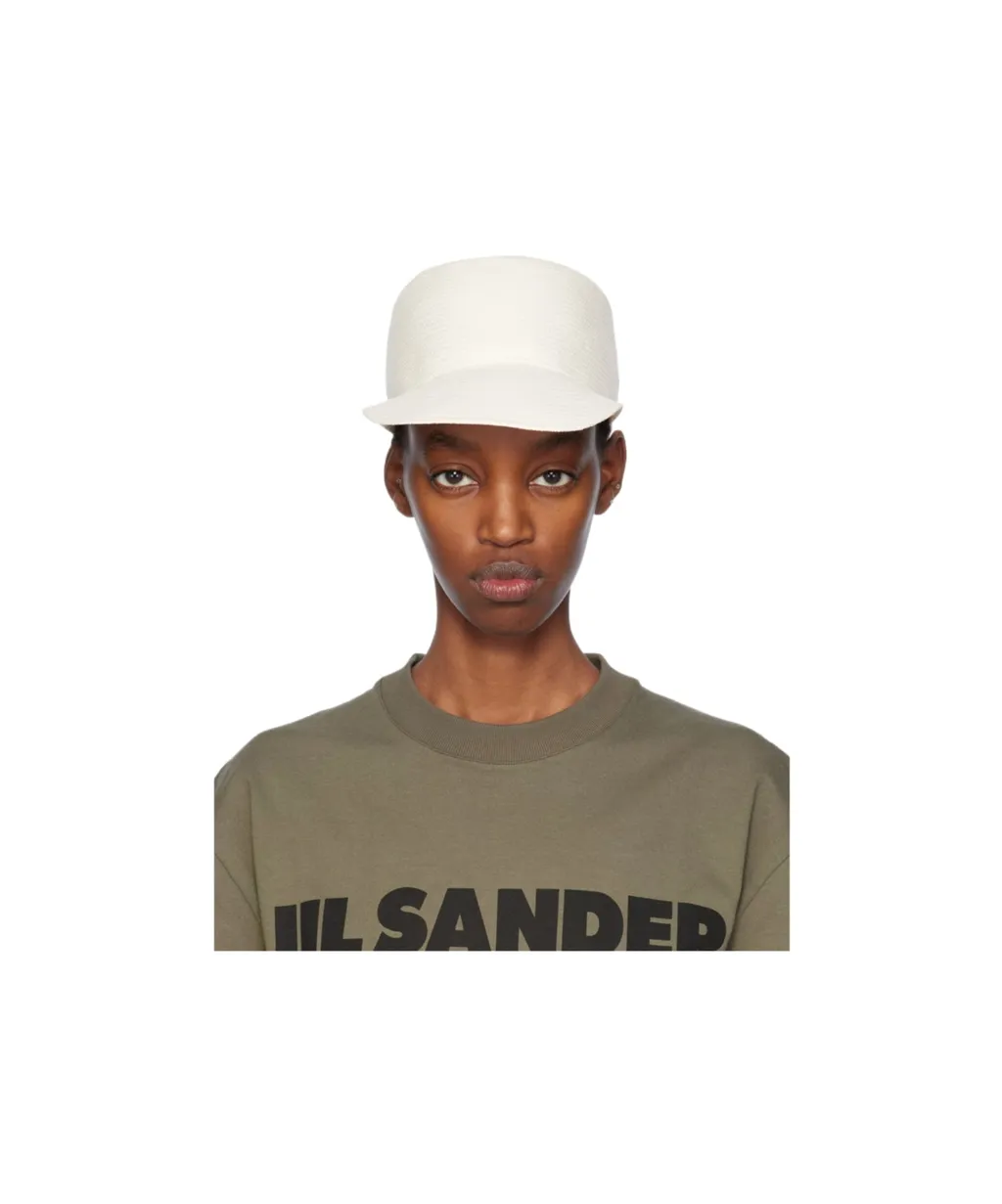 White Paper Herringbone Twill Cap