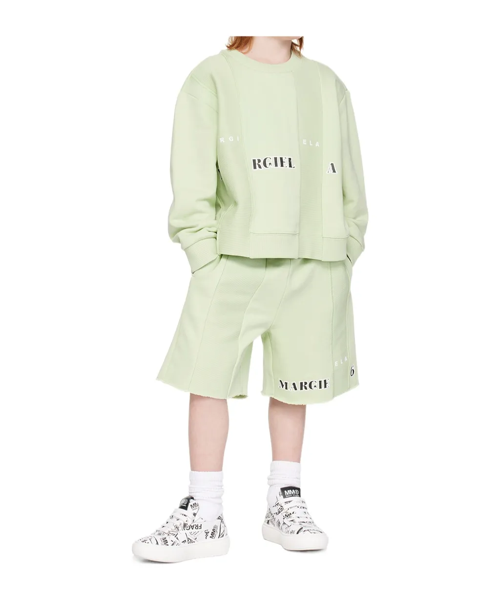 Kids Green Printed Shorts