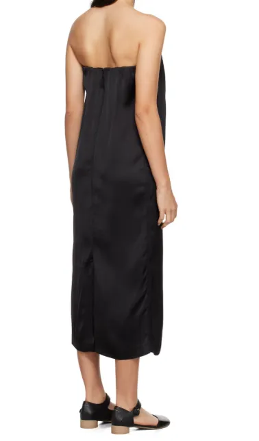 Siple Strapless Satin Midi Dress