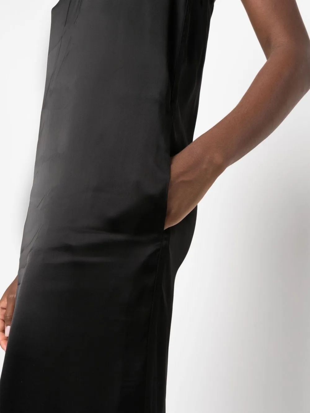 Siple Strapless Satin Midi Dress