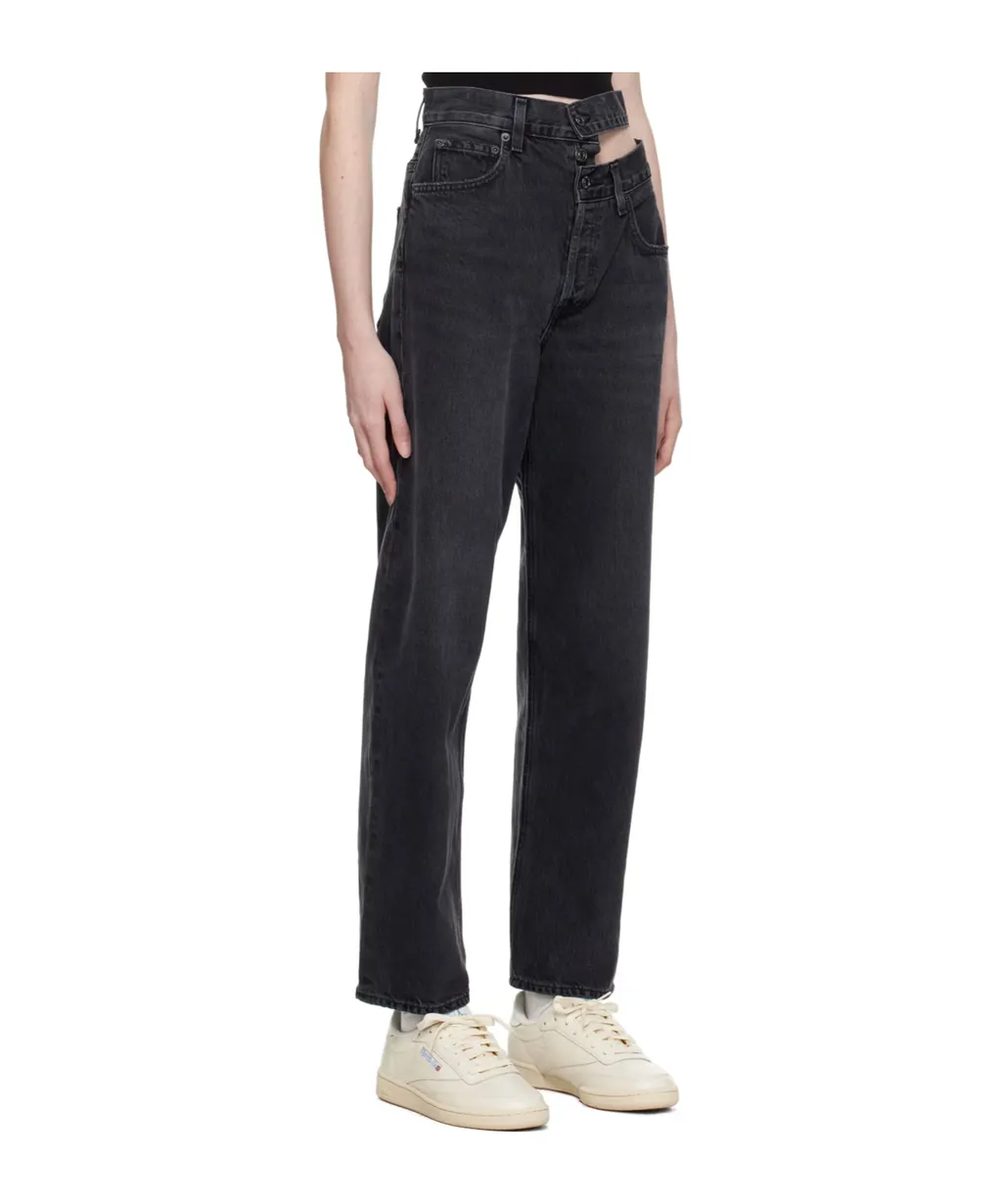 High Waist Denim Trousers