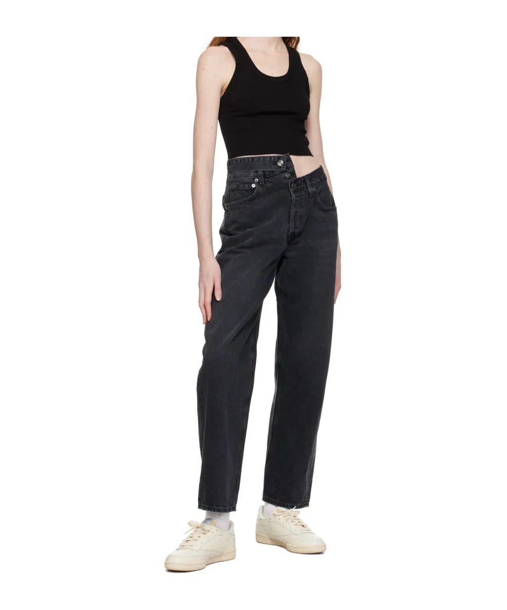 High Waist Denim Trousers
