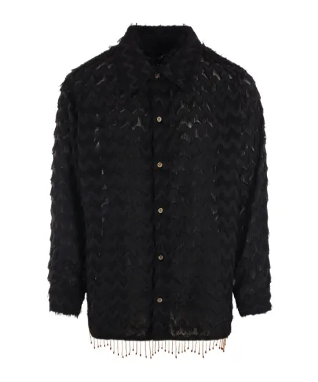 Bird Shaggy Button-Up Shirt