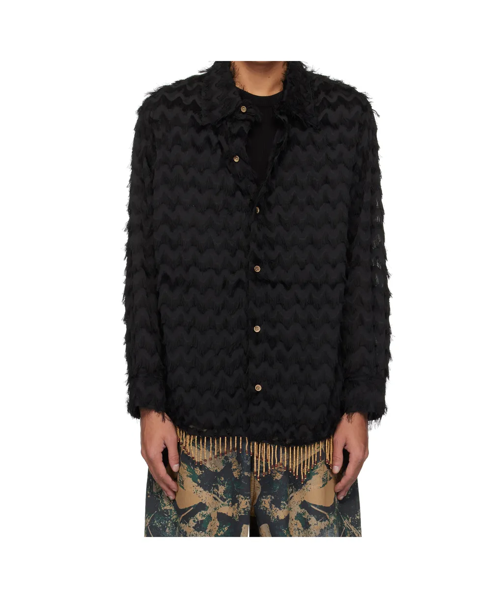 Bird Shaggy Button-Up Shirt