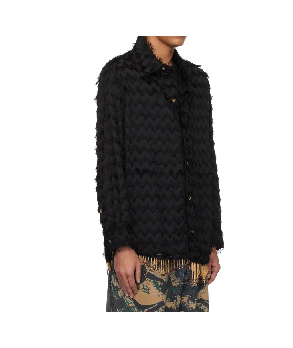 Bird Shaggy Button-Up Shirt