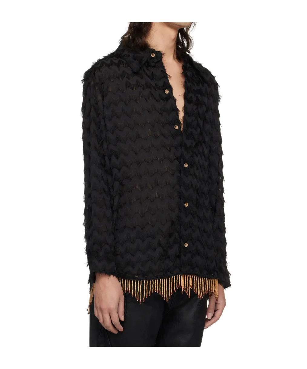 Bird Shaggy Button-Up Shirt