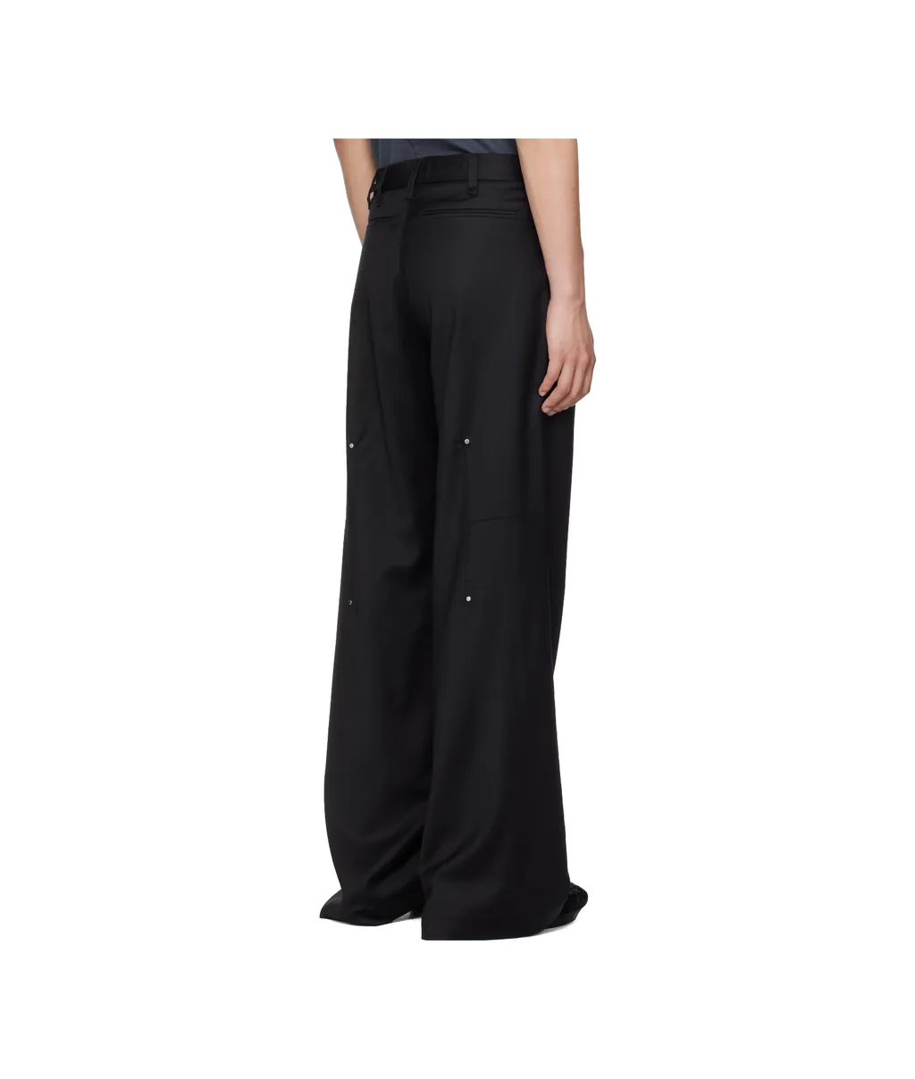 Metal-Detailing Loose-Fit Trousers