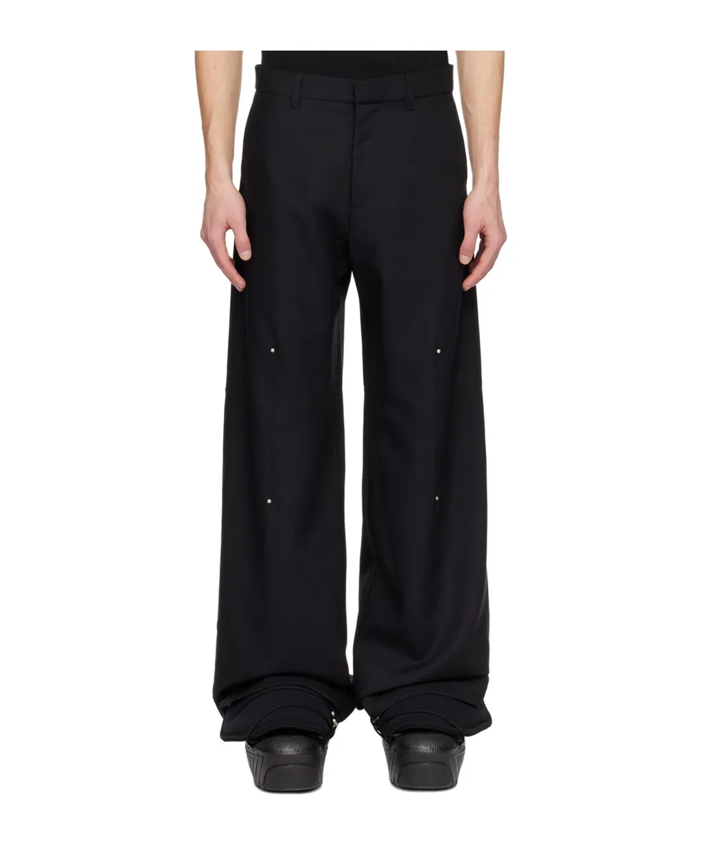 Metal-Detailing Loose-Fit Trousers