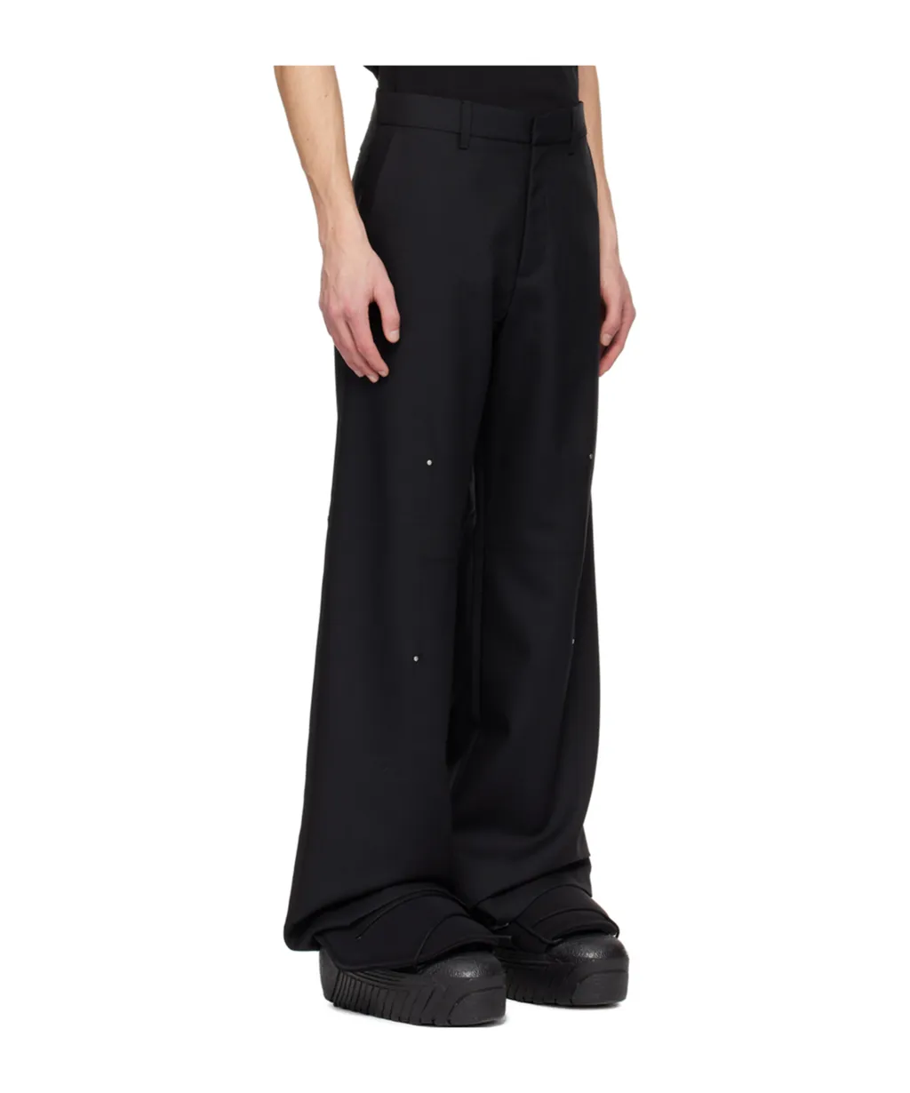 Metal-Detailing Loose-Fit Trousers